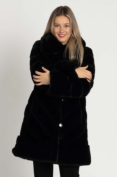 Joseph Ribkoff - Reversible Faux Fur Coat