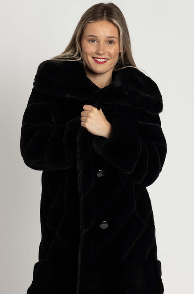 Joseph Ribkoff - Reversible Faux Fur Coat