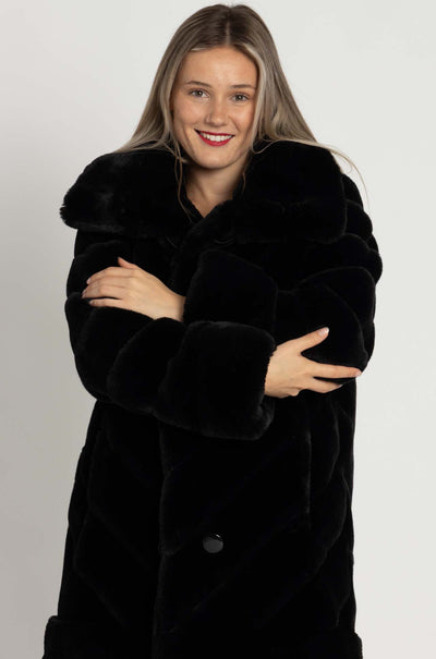 Joseph Ribkoff - Reversible Faux Fur Coat