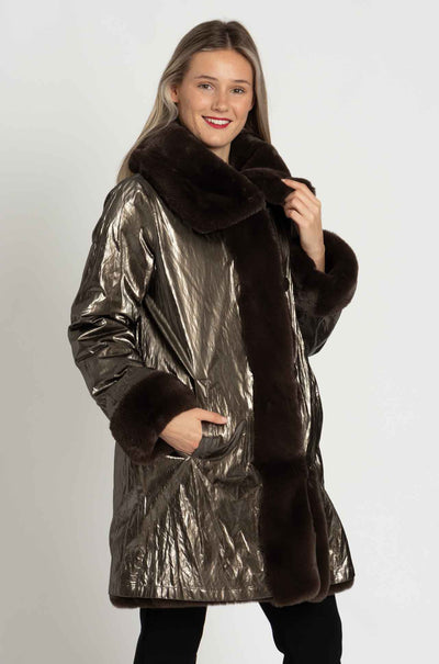 Joseph Ribkoff - Reversible Faux Fur Coat