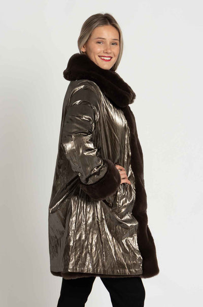 Joseph Ribkoff - Reversible Faux Fur Coat