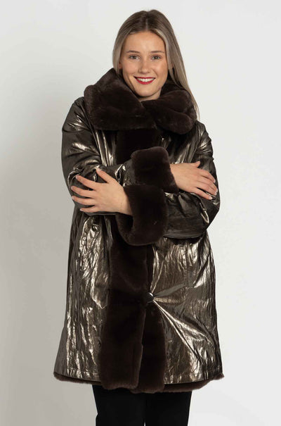 Joseph Ribkoff - Reversible Faux Fur Coat