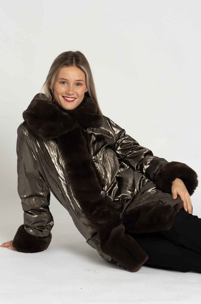 Joseph Ribkoff - Reversible Faux Fur Coat