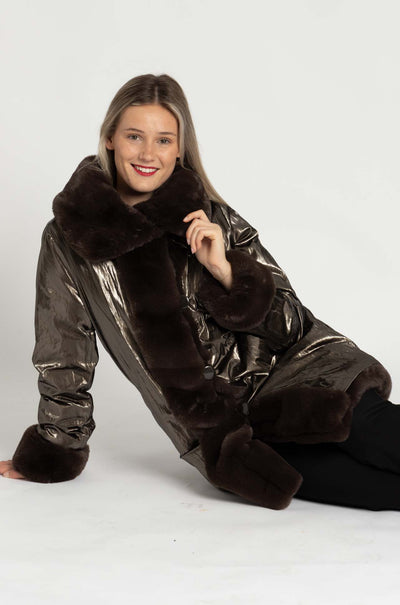 Joseph Ribkoff - Reversible Faux Fur Coat