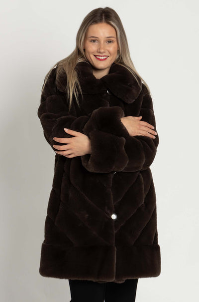 Joseph Ribkoff - Reversible Faux Fur Coat