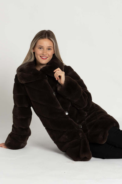 Joseph Ribkoff - Reversible Faux Fur Coat