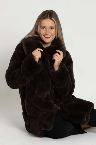 Joseph Ribkoff - Reversible Faux Fur Coat