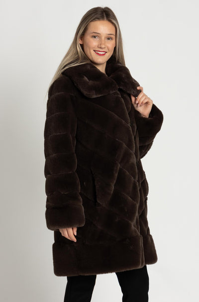 Joseph Ribkoff - Reversible Faux Fur Coat