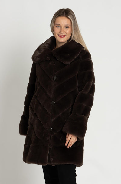 Joseph Ribkoff - Reversible Faux Fur Coat