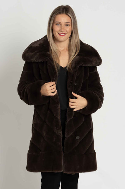 Joseph Ribkoff - Reversible Faux Fur Coat