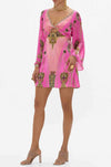 Camilla - Song Of The Scarab Long Sleeve Twist Short Dress