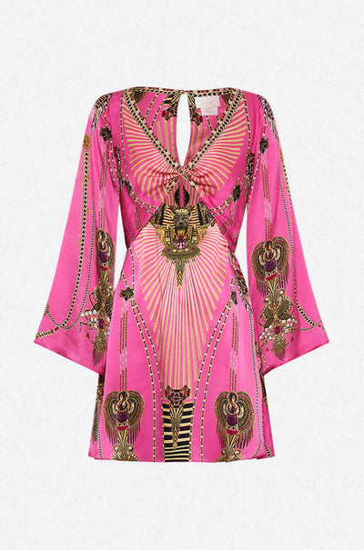 Camilla - Song Of The Scarab Long Sleeve Twist Short Dress