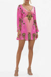 Camilla - Song Of The Scarab Long Sleeve Twist Short Dress