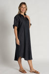 Mela Purdie - SS Zip Front Dress in Soft Stretch Denim