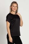 Joseph Ribkoff - Satin Front Short Sleeve Top