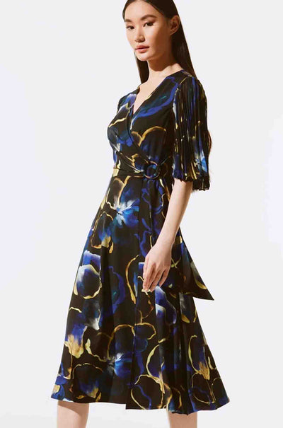 Joseph Ribkoff - Silky Knit & Chiffon Floral Print Dress