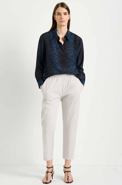 Mela Purdie - Soft Shirt in Sapphire Leopard Silk Print