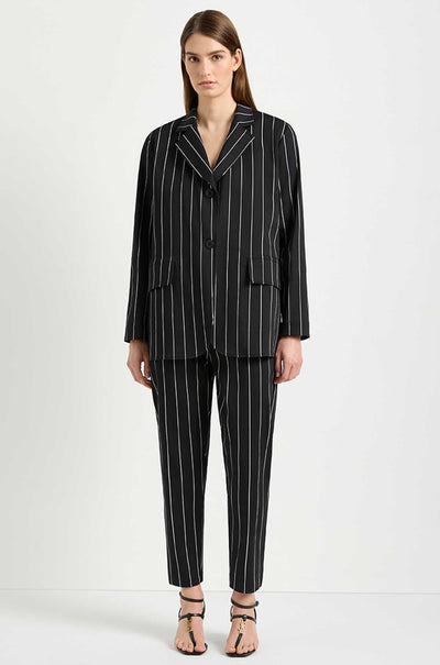 Mela Purdie - Stretch Blazer in Pin Popilene