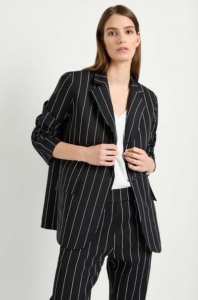 Mela Purdie - Stretch Blazer in Pin Popilene