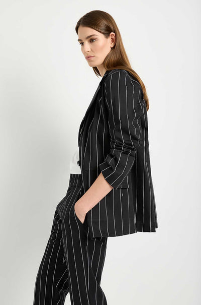 Mela Purdie - Stretch Blazer in Pin Popilene