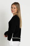 Marc Cain - Sweater w/ Textured Detail & Contrast Yarn