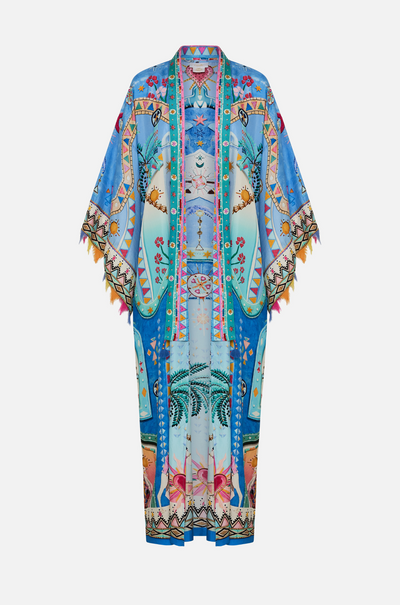 Camilla - A Painted Village Kimono Layer with Collar