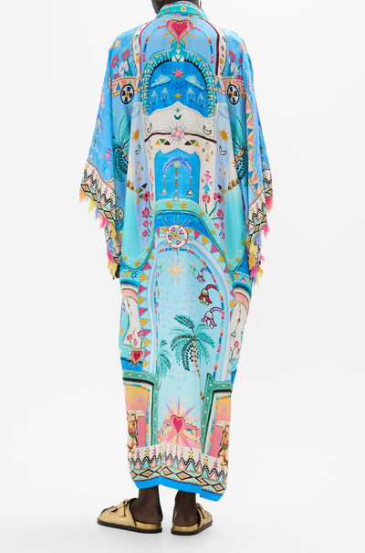 Camilla - A Painted Village Kimono Layer with Collar