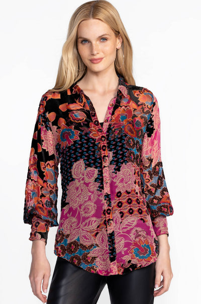 Johnny Was - Yrene Burnout Blouse in Alvarado