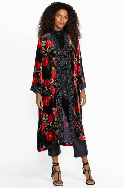 Johnny Was - Velvet Kimono Coat in Rosana