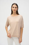 Joseph Ribkoff - Sweater Knit Elbow Sleeve Pullover in Parchment