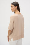 Joseph Ribkoff - Sweater Knit Elbow Sleeve Pullover in Parchment