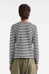 Mela Purdie - V Neck Top in Bevel Stripe Knit