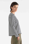 Mela Purdie - V Neck Top in Bevel Stripe Knit