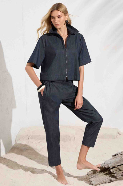 Mela Purdie - Welt Pocket Trouser in Soft Stretch Denim