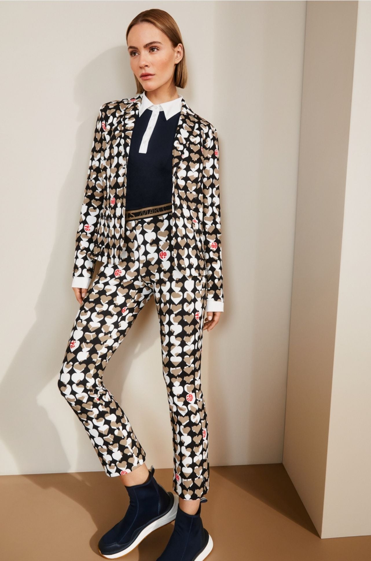 Marc Cain - Patterned Blazer in Scuba Jersey