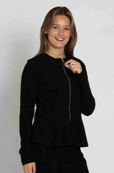 Paula Ryan - Zip Front Panel Peplum Jacket