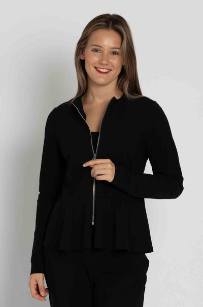 Paula Ryan - Zip Front Panel Peplum Jacket