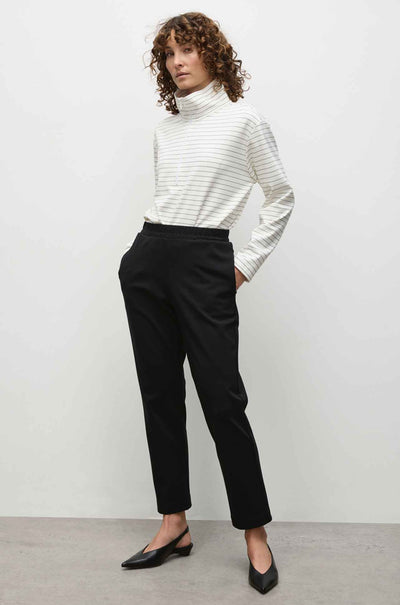 Mela Purdie - Zip Front Sweater in Micro Stripe Ponte