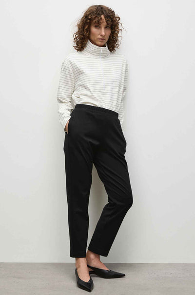 Mela Purdie - Zip Front Sweater in Micro Stripe Ponte