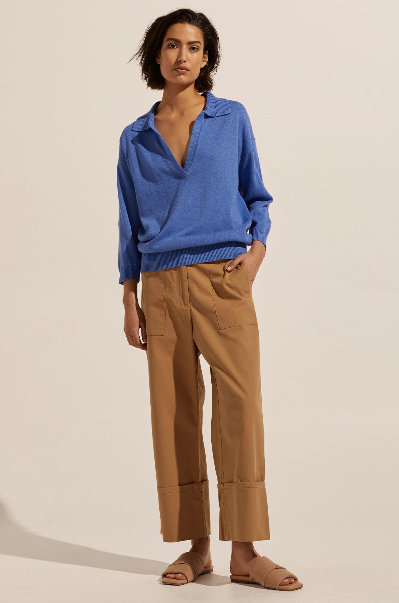 Wide Leg Dress Pant - Camel