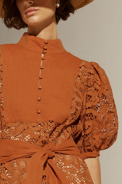 zoe kratzmann - kinetic dress in toffee lace