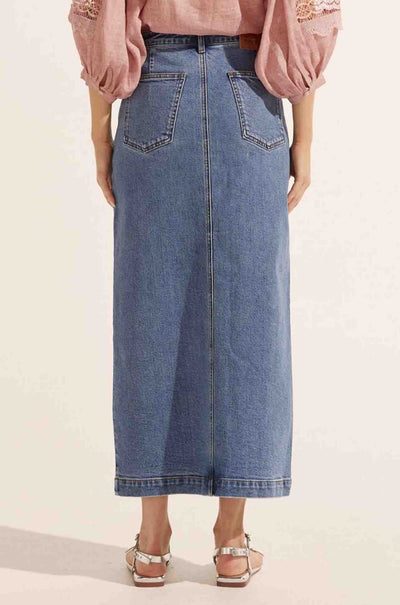 zoe kratzmann - meridian skirt in mid wash denim