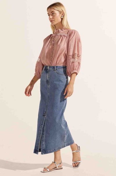 zoe kratzmann - meridian skirt in mid wash denim