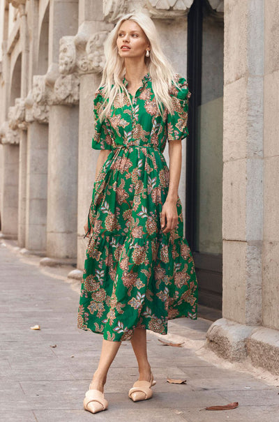 zoe kratzmann - opus dress in kgari palm green