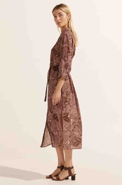 zoe kratzmann - pinpoint dress in cacao batik