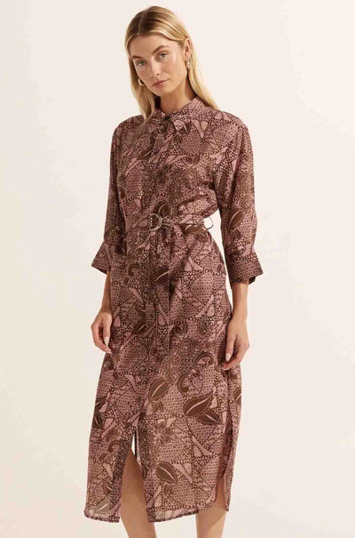 zoe kratzmann - pinpoint dress in cacao batik