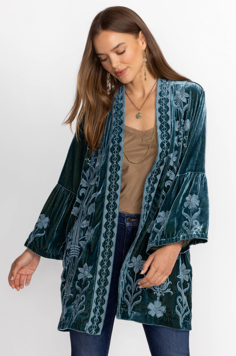 Johnny Was - Velvet Ruffle Sleeve Kimono - Talithia