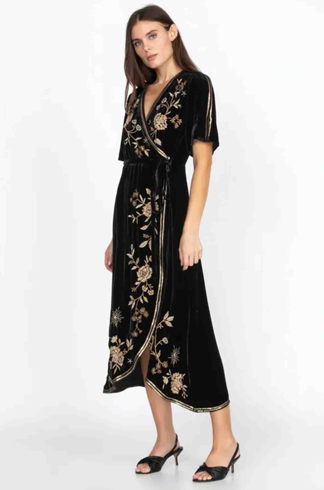 Joanna velvet hotsell wrap dress