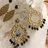 Nicole Fendel - Cierra Beaded Earrings in Gold & Onyx