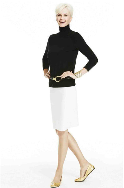 Paula Ryan - Easy Fit Long Sleeve Polo Neck Top